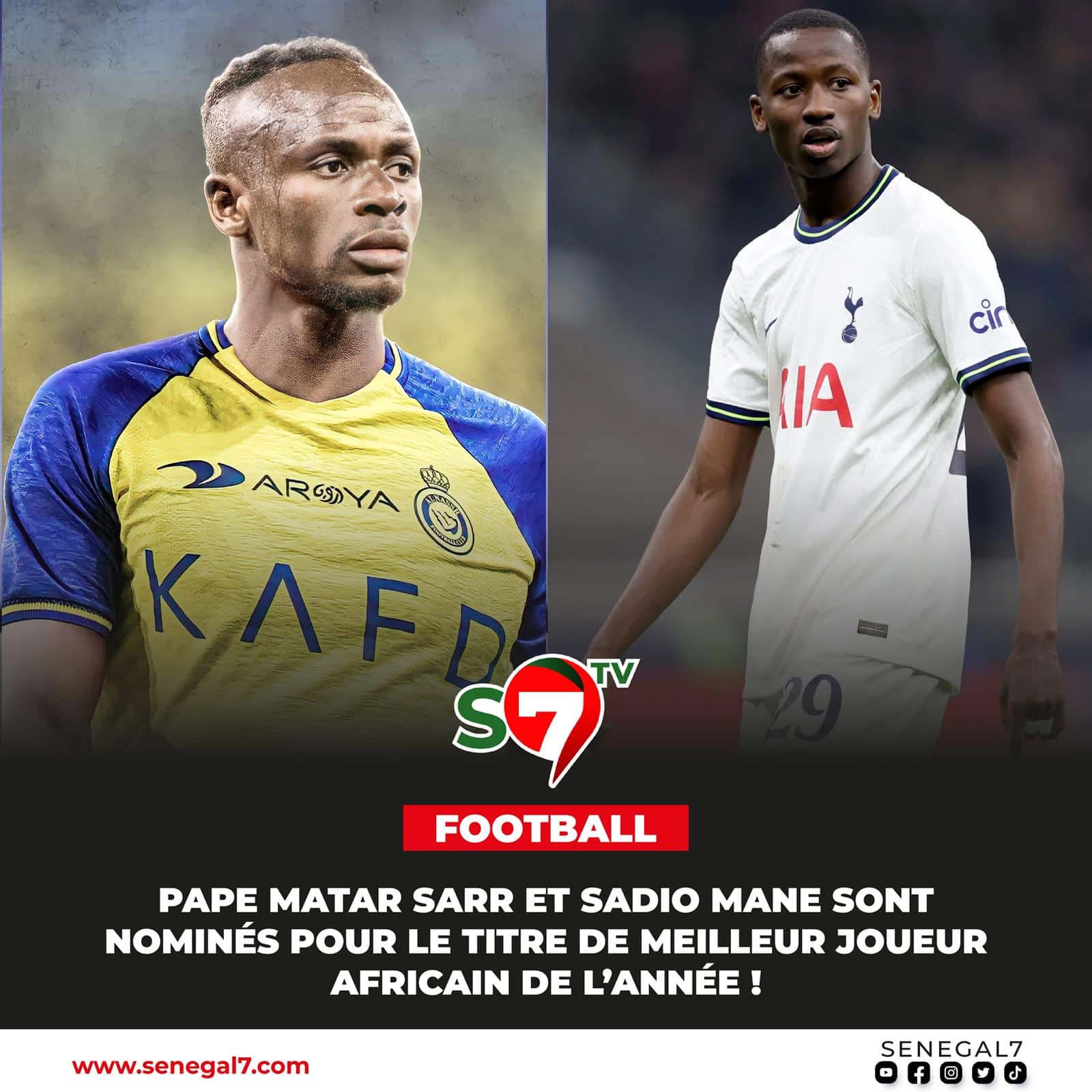 CAF Awards 2023 : Sadio Mané et Pape Matar Sarr nominés pour le Ballon d’Or Africain !