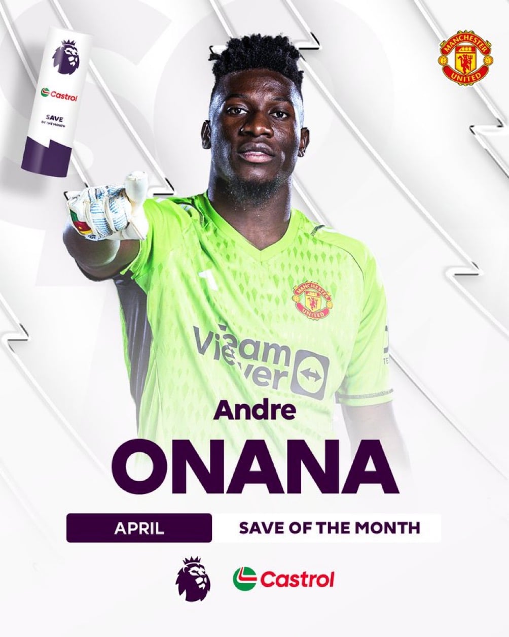 Premier League : André Onana remporte le Prix de l’arrêt décisif du mois d’avril