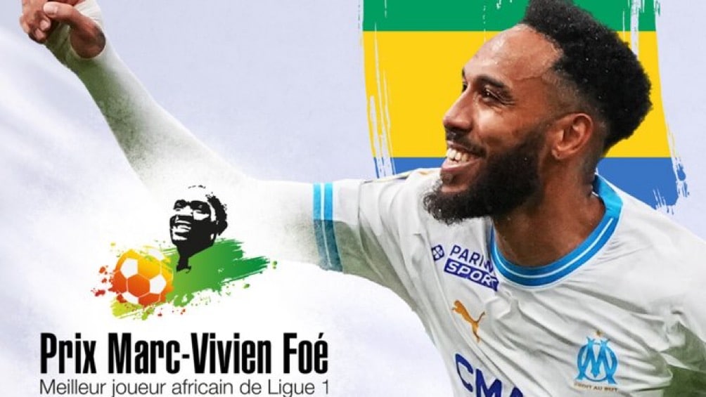 Ligue 1 ( France ) Pierre-Emerick Aubameyang remporte le prix Marc-Vivien Foé